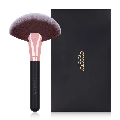 Miniatura 9 de Docolor Brocha profesional para maquillaje facial Kabuki, herramienta cosmética de pelo sintético de alta calidad, cepillo de ventilador Red BULL