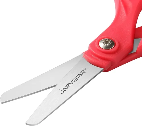 Miniatura 4 de JARVISTAR Tijeras para niños de 5.5 pulgadas, herramienta de seguridad para estudiantes de agarre cómodo, punta roma para niños zurdos y diestros