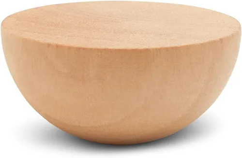 Miniatura 4 de Bolas de madera divididas de 3 pulgadas, paquete de 6 medias bolas de madera para manualidades y coronas de bricolaje, por Woodpeckers