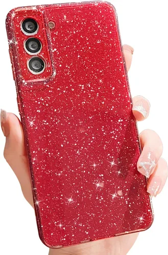 Miniatura 40 de MINSCOSE Compatible con Samsung Galaxy S22 Plus Case, Bonito Color Neón Brillante, con Purpurina Brillante Delgada Resistente a Golpes de Silicona