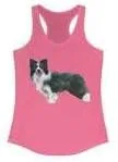 Miniatura 2 de Border Collie 'Andrew' Women's Racerback Tank XSSolid Indigo