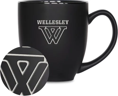Miniatura 223 de Rico Industries - Taza de cerámica mate negra con grabado láser estándar de 15oz para NCAA (escuelas T & U) - Para bebidas calientes o frías