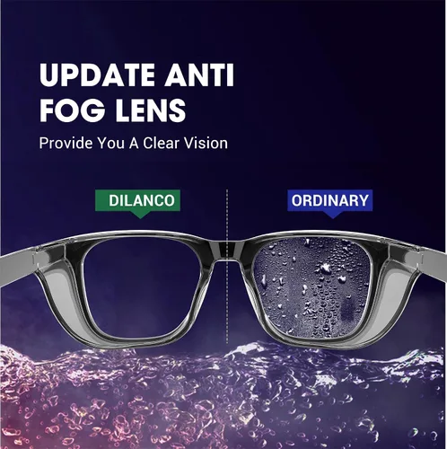 Miniatura 4 de DILANCO Gafas de seguridad transparentes con protectores laterales para mujeres y hombres, resistentes a la niebla y a los arañazos, protección UV