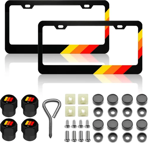 Miniatura 6 de Placa de matrícula para Dodge Marco de Placa Premium de Acero Negro Compatible con Todas las Vehículos Cubierta de Etiqueta de Placa de Matrícula