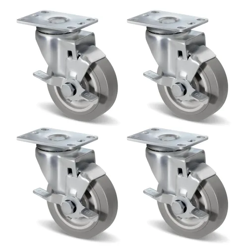 Miniatura 34 de Ruedas de Carretilla Ninoso, Juego de 4 Ruedas Industriales de Alta Resistencia de 4" con Capacidad de Carga de 1200 Libras, Ruedas para Carro