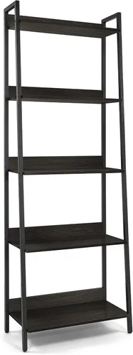 Miniatura 9 de CAPHAUS Estantería con escalera de 5 niveles, estante de pie de 24 pulgadas de ancho, estante de almacenamiento, estantes industriales para libros