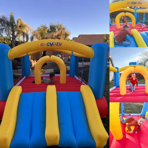 Miniatura 7 de AKEYDIY Casa de rebote para niños, 13 x 12 pies, casa de rebote para niños de 3 a 12 años, casa inflable con toboganes dobles y área de rebote