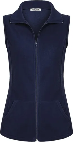 Miniatura 37 de SeSe Code Chaleco de forro polar ligero con cremallera frontal y bolsillos para mujer