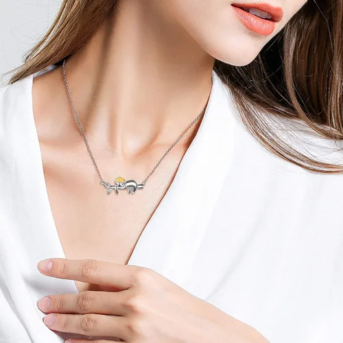 Miniatura 6 de MONGAS Collar de plata de ley 925 con diseño de girasol perezoso para mujer