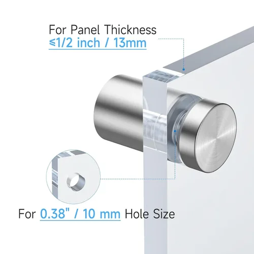 Miniatura 3 de LuckIn Paquete de 8 tornillos de separación para acrílico (3/4 pulgadas de diámetro x 1 pulgada de largo), accesorios de montaje de pared de acero