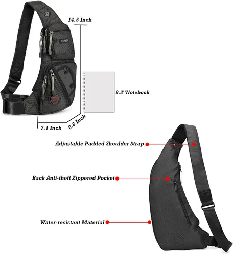 Miniatura 6 de Nicgid Sling Bag - Mochila bandolera para hombre), LYSB01NH075BJ-SPRTSEQIP