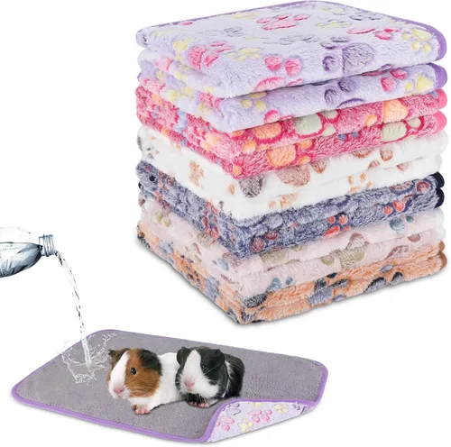 Miniatura 16 de YUEPET Mantas impermeables de conejillo de indias, lavables, paquete de 3 forros de forro polar para animales pequeños, funda de almohadilla suave