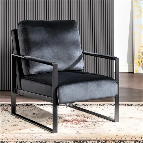 Miniatura 8 de Container Furniture - Silla clásica de mediados de siglo con marco de metal cuadrado duradero, sillón para sala de estar, dormitorio, oficina