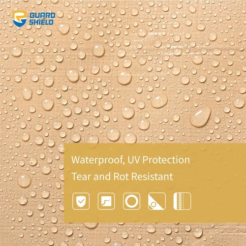 Miniatura 3 de GUARD SHIELD Lona beige de 10 x 20 pies, lona grande resistente para exteriores, cubierta de lona gruesa de 12 mil