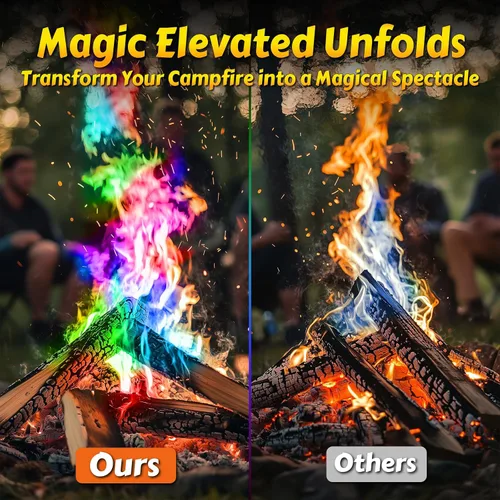 Miniatura 7 de HGD (Paquete de 28) Paquetes de Cambio de Color de Fuego de Hoguera Mágica para Hoguera - En Realidad 30pk Bono 2 Gratis, Chimenea