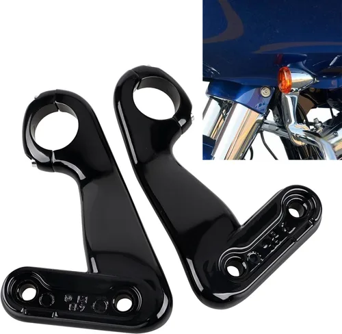 Miniatura 4 de 1 par de soporte de carenado delantero negro compatible con Harley Road Glide FLTR CVO Ultra FLTRUSE FLTRX FLTRU 2010-2013
