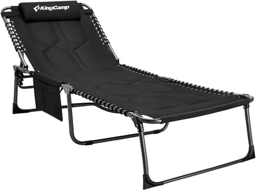 Miniatura 13 de KingCamp Silla bronceadora de gran tamaño, extra ancha, acolchada, plegable, portátil, ajustable, 5 posiciones, 440 libras, tumbona resistente