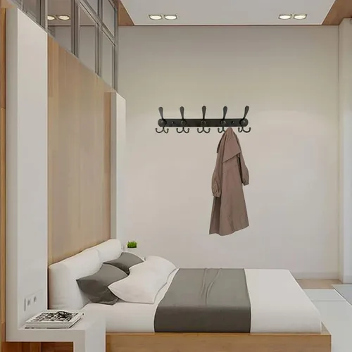 Miniatura 4 de Perchero de pared con 5 ganchos de tres puntas, de PHINGEER, resistente, de acero inoxidable con gancho, decorativo, para colgar abrigos, chaquetas
