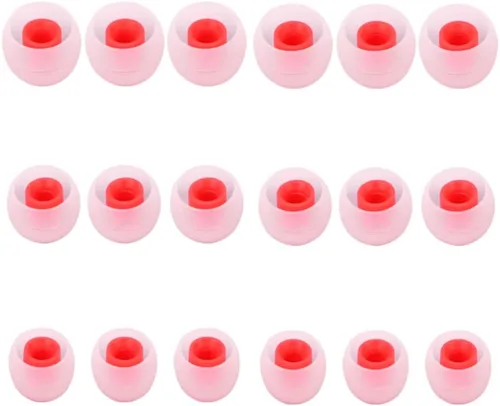 Miniatura 14 de Puntas de repuesto para auriculares, puntas de silicona para los oídos, aptos para agujeros interiores de 0.150 in a 0.201 in, 9 pares S/M/L blanco
