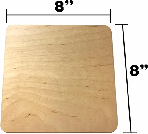 Miniatura 3 de Resistente y grueso, fabricado en los Estados Unidos, piezas cuadradas de madera en blanco sin terminar, posavasos, salvamanteles, pirografía