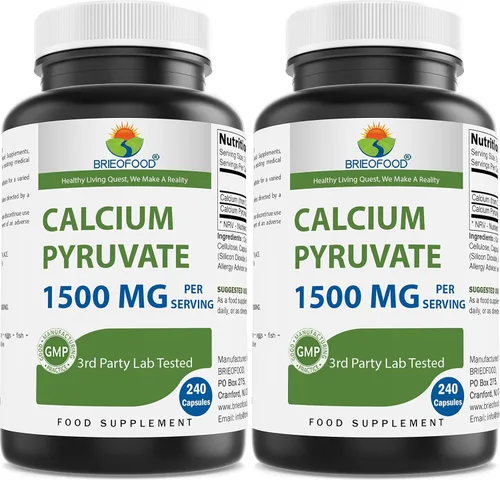 Miniatura 4 de Brieofood Piruvato de calcio 1500 mg por porción - 240 cápsulas vegetarianas