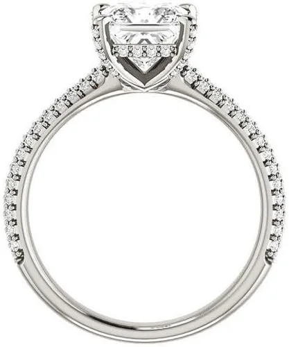 Miniatura 2 de IGI - Anillo de compromiso de talla princesa blanca de 2.55 quilates con certificación IGI en oro rosa amarillo blanco de 14 quilates para mujer