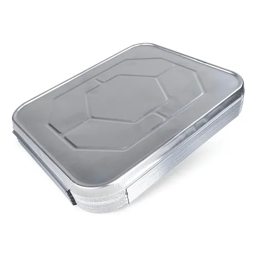 Miniatura 13 de IDL Packaging Sartenes de aluminio de tamaño medio con tapas, tamaño mediano, 13 x 11 x 2 pulgadas (paquete de 10) - Sartén desechable de aluminio