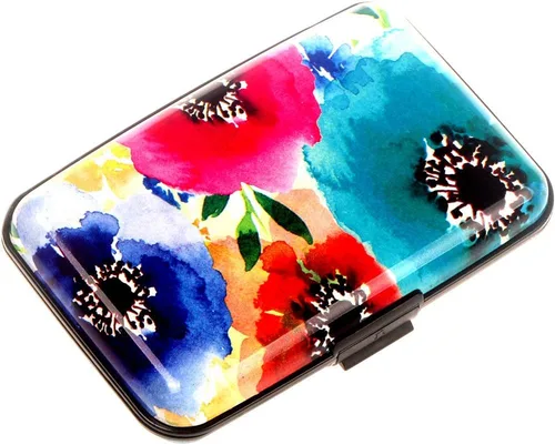 Miniatura 43 de Tarjetero de aluminio con bloqueo RFID para hombres y mujeres, elegante cartera de viaje con 7 ranuras, la mejor protección contra escaneos