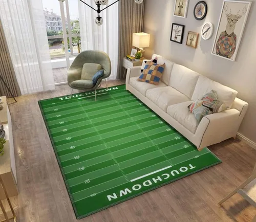 Miniatura 2 de Alfombra de pasillo para el hogar, fondo de campo de fútbol americano con césped artificial, tapete grueso antideslizante para entrada, alfombra