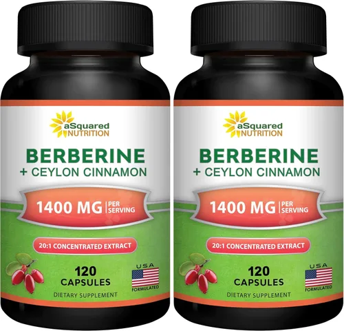 Miniatura 10 de aSquared Nutrition Suplemento de Berberina con Canela de Ceilán - Complejo de Máxima Potencia de 1400mg - 120 Cápsulas - Extracto en Polvo HCl