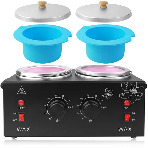 Calentador de cera portátil para depilación sin dolor, calentador de cera profesional para mujeres y hombres con juego de temperatura ajustable, 40