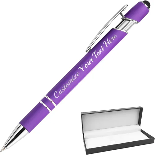 Miniatura 38 de Bolígrafos personalizados con punta de lápiz digital, bolígrafos grabados personalizados, bolígrafo de bola de tacto suave, bolígrafos con nombre