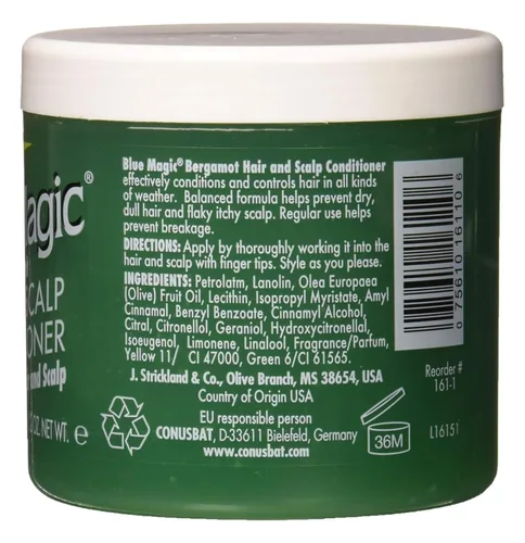 Miniatura 2 de Acondicionador Blue Magic, para el cabello y el cuero cabelludo, Bergamota, 12 Oz