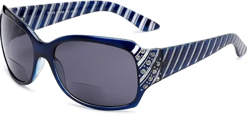 Miniatura 8 de The Jazzy - Lentes de sol bifocales de lectura, lentes de diamantes de imitación, lectores tintados para mujer + 1.25 negro
