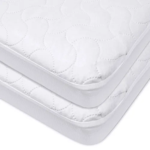 American Baby Company Paquete de 2 Protectores de Colchón de Cuna Impermeables Ajustables de 52" x 28" - Acolchados, Silenciosos, Suaves y