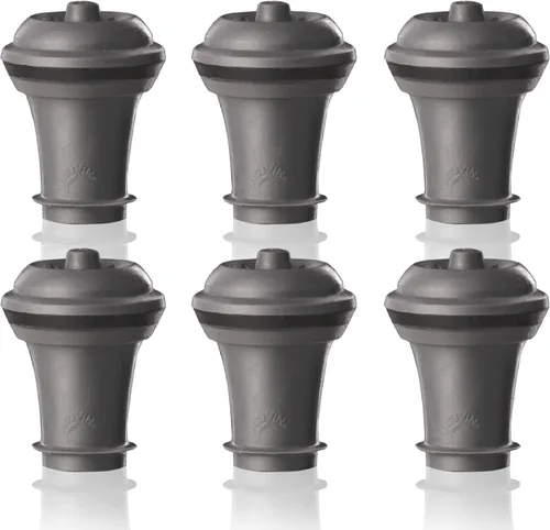 Miniatura 9 de Vacu Vin Juego de 2 tapones de vacío para guardar vino, color gris, sellado hermético para botellas abiertas para preservar la frescura hasta 10