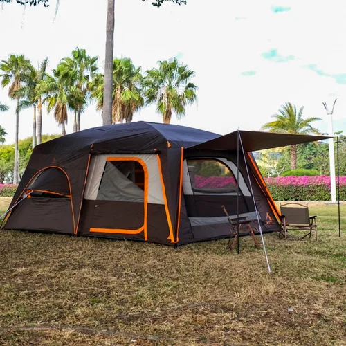 Miniatura 5 de KTT Extra Large Tent 12 Person,Family Cabin Tents,2 Bay-Windows,2 Rooms and 3 Doors 3 Windows with Mesh,Waterproof,Straight Wall,Double Layer,Big