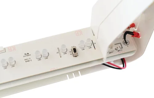 Miniatura 6 de Lithonia Lighting Señal de salida LED de un solo lado, construcción termoplástica, colores rojo y verde intercambiables, batería de respaldo Ni-MH