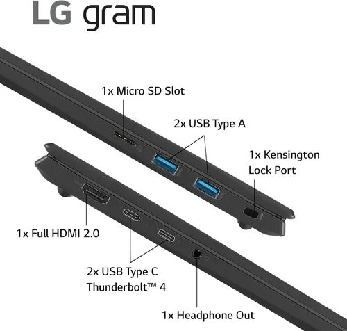 Miniatura 4 de LG gram (2022) 14Z90Q - Laptop ultraligera, pantalla IPS de 14 pulgadas (1920 x 1200), procesador Intel Evo 12ª generación i7 1260P, 32 GB LPDDR5