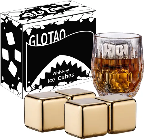 Miniatura 9 de Juego de 2 piedras de whisky grandes de 64 cm³ (4 cu in) – Juego de regalo para hombre – Cubos de esferas de hielo de metal reutilizables de acero