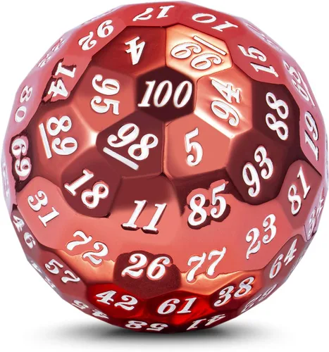 Miniatura 10 de DNDND Dado de metal D100 antiguo de cobre, dado poliédrico de 100 lados de 50mm con estuche de metal y bolsa de terciopelo
