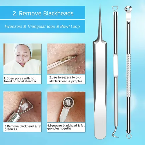 Miniatura 7 de Mejor removedor de puntos negros, eliminación de imperfecciones de puntos negros, kit de eliminación de puntos blancos de acné, herramienta