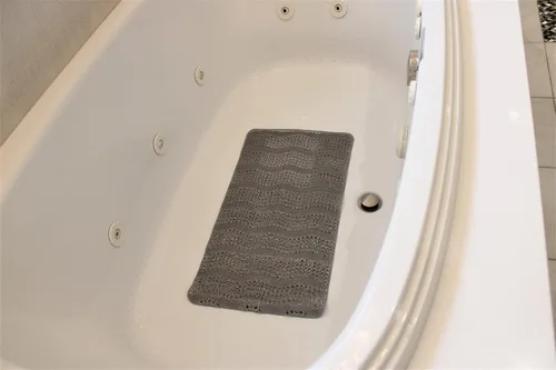 Miniatura 4 de Dependable Industries Inc. Essentials Tapete de baño de terciopelo con textura de calidad de spa, tapete de baño y bañera antideslizante, 27 x 15
