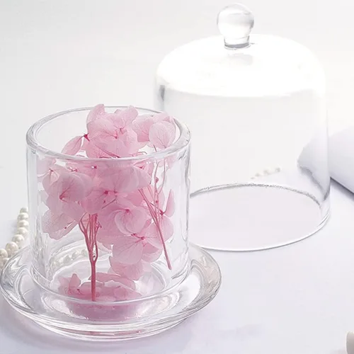 Miniatura 2 de Zerodeko Mantequillera de cristal con tapa con asa, contenedor de almacenamiento de aperitivos de frutas y postres, caja de queso rústica