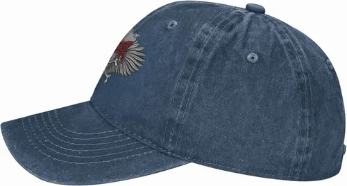 Miniatura 4 de Cowboy Hat Trendy Hats for Man and Women Djustable Four Season Outdoor Baseball Cap of Hell Skull with Angel Navy Blue