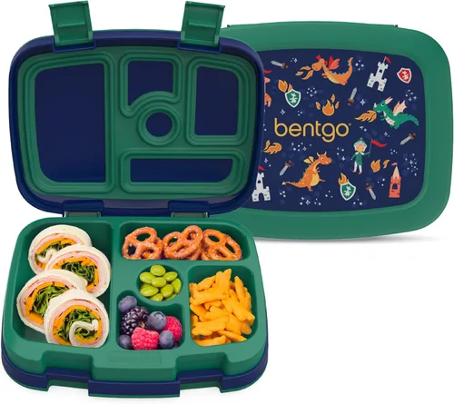 Miniatura 27 de Bentgo Kids Prints - Lonchera de 5 compartimentos estilo bento, a prueba de derrames, porciones de tamaño ideal para niños de 3 a 7 años, duradera