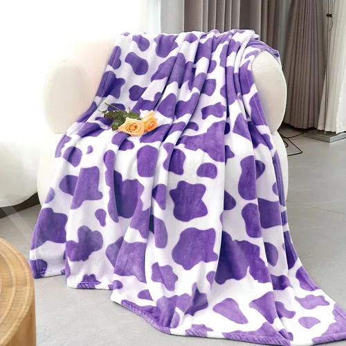 Miniatura 29 de Manta ligera de forro polar suave rosa, manta pequeña y cálida para cama Manta vaquera-rosa
