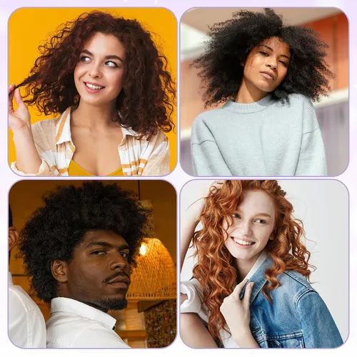 Miniatura 7 de Púas de pelo para mujer, 3 piezas, peine de plástico con dientes anchos afro para mujeres, herramientas de peinado rizado (color macarrón)