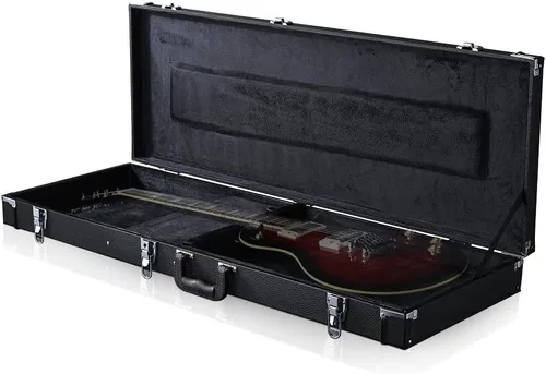 Miniatura 11 de ZeHuoGe Estuche de carcasa dura de madera con cerradura para guitarra acústica Dreadnought de 41" con superficie PU (para guitarra acústica)