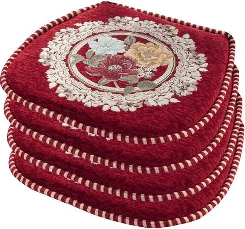Miniatura 14 de EORNOW Juego de cojines para silla de comedor con lazos, juego de 1/2/4, almohadillas antideslizantes para silla de comedor con funda extraíble